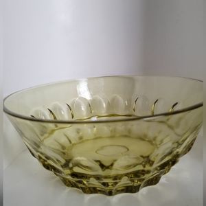 Vintage Indiana Green Glass Coin Dot Large Salad Bowl 10 1/2" Diameter 5" Tall